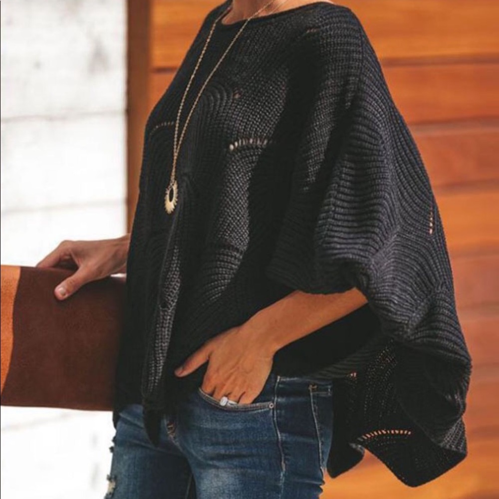 ARRIVED 🎉Black Ribbed Detail Sweater - Picture 4 of 8